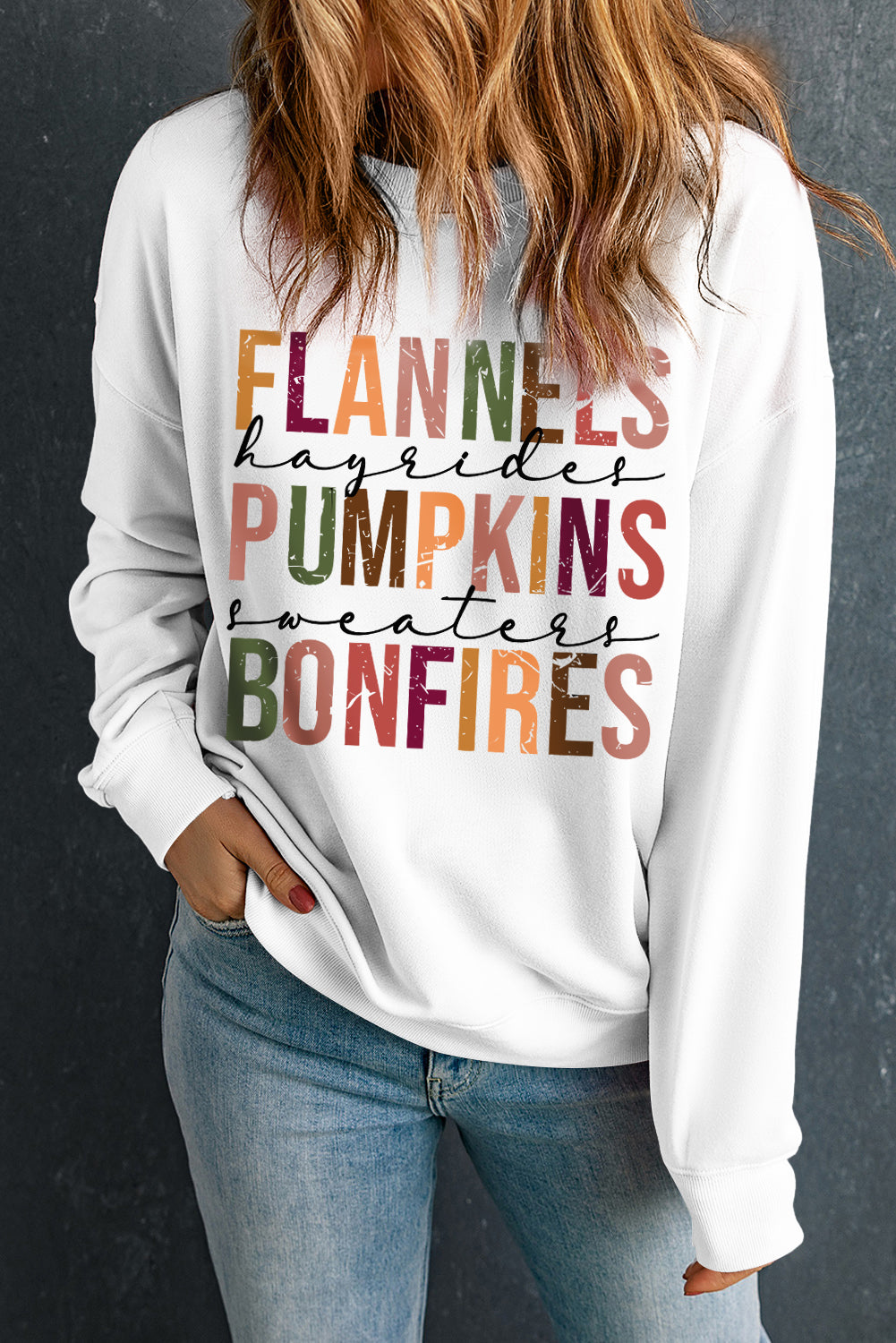 FLANNELS PUMPKINS BONFIRES Graphic Sweatshirt