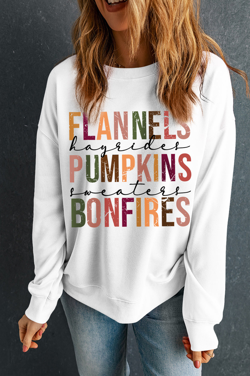 FLANNELS PUMPKINS BONFIRES Graphic Sweatshirt